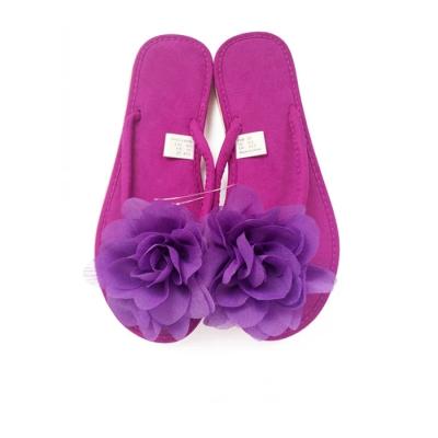 China Fashion\comfortable\soft flocking flower latest fabric design fancy big on top women party slipper for sale