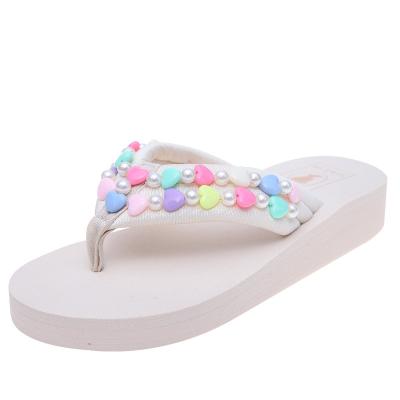 China Fashion\Comfortable Flocking Women\Soft Fabric High Heel Platform Beach Wedding Party Favor Diamond Slipper Accessaries for sale