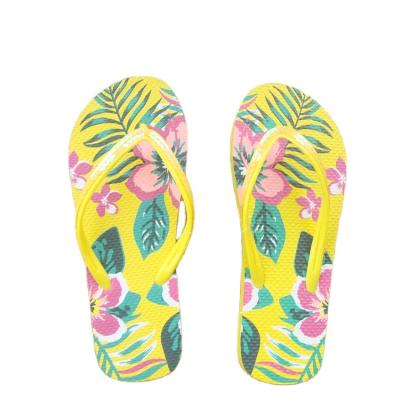 China Cushioning Ladies Beach Flat Slippers Flip Flops Pattern Heel Factory Price Summer Printed Wholesale Customization for sale