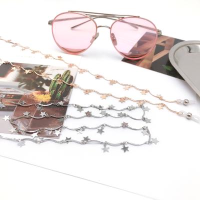 China Metal Personalized Gold Chains Face Eyeglasses Necklace Holder Star Glass Chain for sale