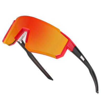 China Sports sunglasses 2021 hot sale one piece custom big frame men sports sunglasses mirror lens eyewear for sale