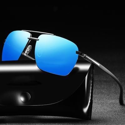 China New Rimless Sunglasses Polarized Classic Half-frame Sunglasses Metal Square Driving Glasses Men for sale