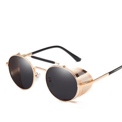 China 2021 Retro Steampunk Men Side Flip Up Shades Sunglasses Windshield Mirror Man Glasses for sale