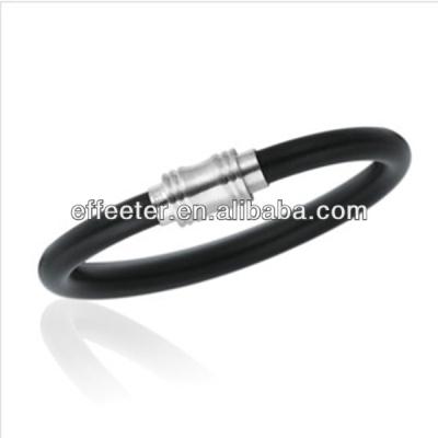 China Stainless Steel Clasp Infinity Power Silicon Magnetic Bracelet for sale