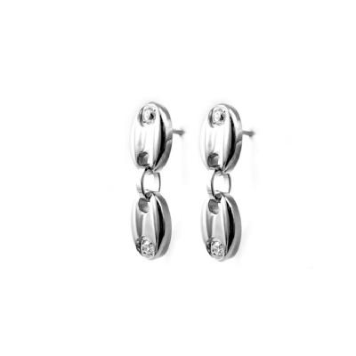 China Vintage Effeeter fashion stainless steel earings women factory wholesale china hot sale CZ stone for sale