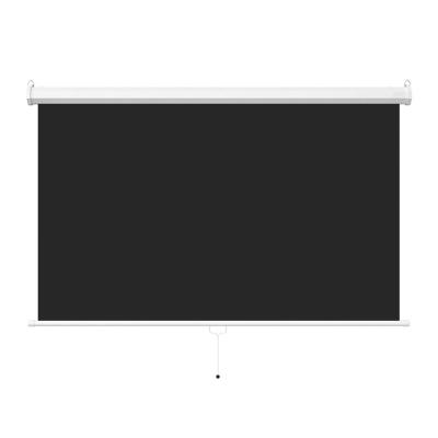 China home theater pull down manual screen wall mounted large size 150 inch metal projection projector material for sale for sale