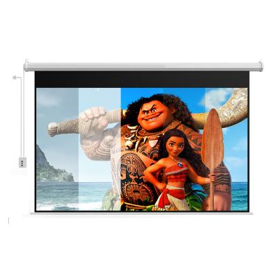 China Electric Easy Use 100 Inch 16:9 HD Electric Projector Screen For Education Home Movie for sale