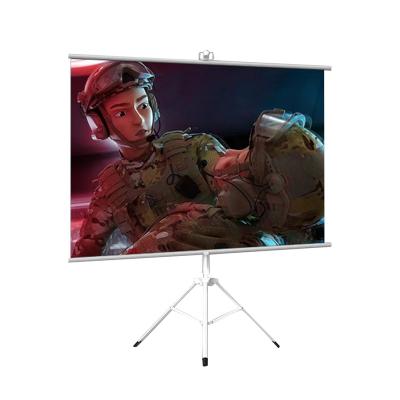 China Wholesale 120 Inch Large Screen Portable Outdoor Foldable Projection Screen Metal Tripod Hard Material for sale