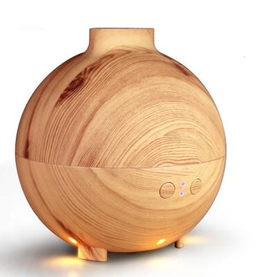 China Household SOICARE Large Capacity 600ML Super UFO Shape Wooden Air Humidifier Aroma Diffuser for sale