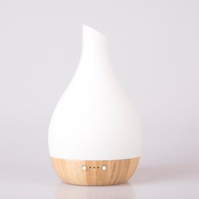 China Household White Opal Essential Oil Diffuser Wooden Bamboo Glass Aroma for sale