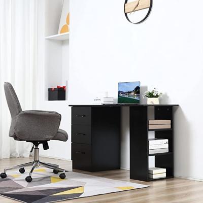 China Modern 120cm Computer Desk with Storage Shelves Drawers, Writing Table Study Workstation for Home Office for sale