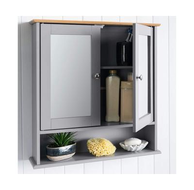 China Modern Special Hot Selling Fashion Hotel Gray Wall Hung Bathroom MDF Bath Storage Cabinet for sale