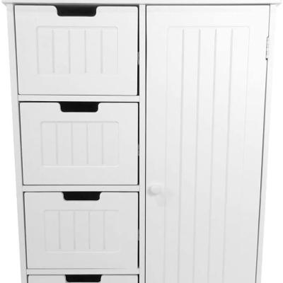 China Modern Waterproof Bathroom Sink Cabinet Bedroom Dresser Storage Closet 4-Drawer Plus Door for sale