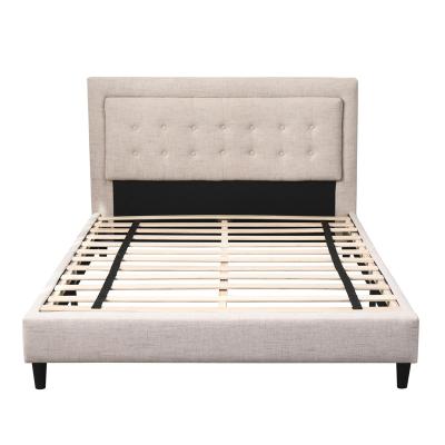 China Other Hotel Luxury Upholstered Wooden Platform Bed Frames Furniture King Size Bedroom for sale