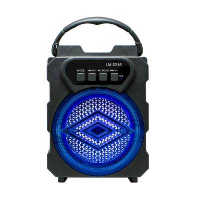 China Hot Sale LM-S316 Wireless Player BT Speaker Good Quality Portable Outdoor Karaoke USB 3 Inch Wireless Speaker With Rechargeable Battery for sale