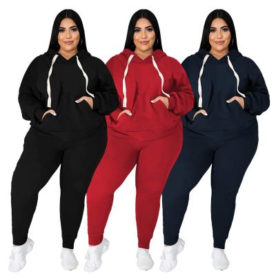 China QUICK DRY QUICK DRY Women Two Piece Set Pant Clothes Solid Winter Hoodies Sweat Suit Sets Plus Size Tracksuits 2 Piece Pant Sets Joggers for sale