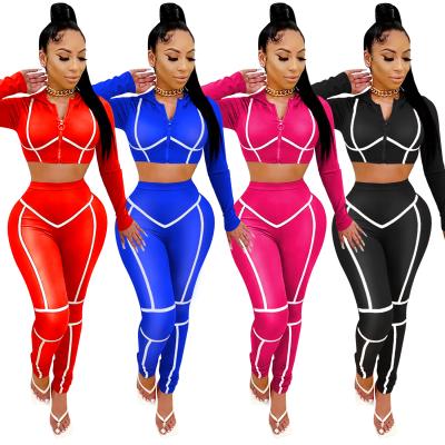 China High Quality QUICK DRY QUICK DRY Two Piece Set Front Zipper Ladies Crop Top Drop Open Wear Women's Hoodies Pants Set for sale