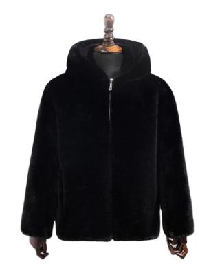 China Factory Breathable Mink Faux Fur Coat Hood Men's Jackets With Black Color Mens Jackets Plus Size for sale