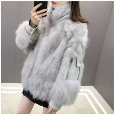 China Sustainable Sustainable Artificial Fur Fox Fur Coat Apparel Fashion Fur Customized Apparel for sale