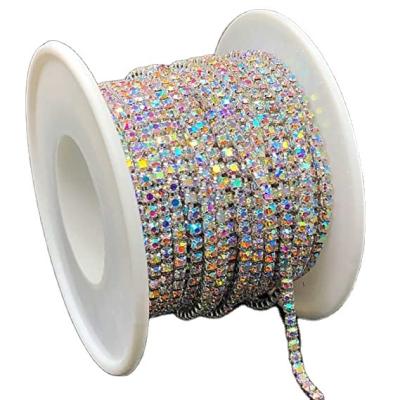 China Neon Tape Cast Rhinestone Clothing Accessories Flatback Drill Belt Drill Band Jewelry Accessories Hot Adhesive Diy Drill Paste AB for sale