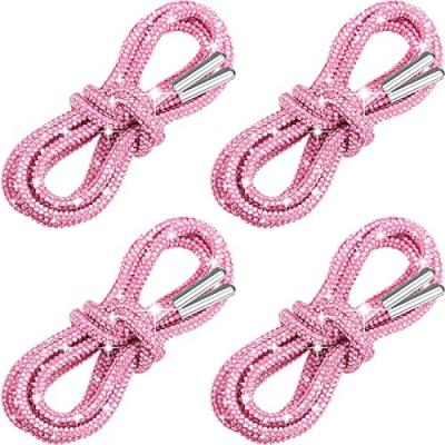 China Wholesale Fashion Flatback Pink Laces Crystal Glitter Rope Bling Hoodie Glitter Shoe Lace Rhinestone Glitter Rope For Sneakers for sale