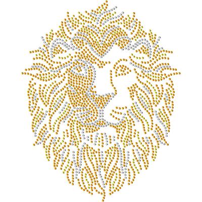 China Wholesale rhinestone apparel hoodies hoodies rhinestone Flatback Delevin heat transfer lion decal animal head custom logo for sale