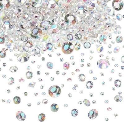 China Flatback Acrylic Gemstones Fake Gemstones Flash Multicolor Diamond Plastic Gemstones, Party Table Decorative Fake Stones Acrylic Gem for sale