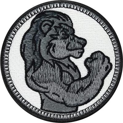 China Viable Custom Logo Wholesale Clothing Accessories 3d patch embroidery animal lion series breath embroidery for sale