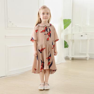 China Woolen Children's Lapel Collar Waist Swing Dress Muslim Dress Children Clothing Muslim Dress Kids Clothing for sale