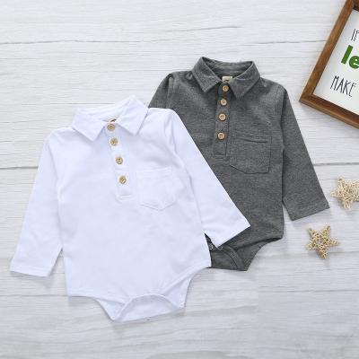 China European and American regular lapel baby boy new pattern long sleeve baby boy regular long sleeve romper for sale