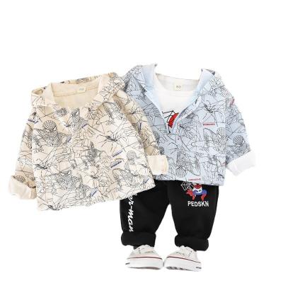 China Formal Boys Suit Summer Casual Comfortable Boys Long Sleeve Knitted Graphic Print Boy Two-Piece Suit for sale