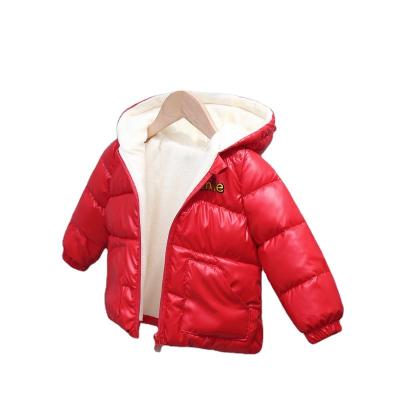 China Little Kids Breathable Breathable Winter Thickened Solid Cartoon Pattern With Plush Inside And Comfortable Child Coat for sale