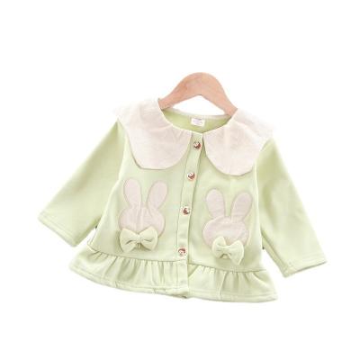 China China Kids Girls Cute Breathable Cotton Dress Long Sleeve Bunny Lapel Hoodie Princess Dress for sale