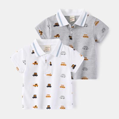 China New Breathable Summer Lapel Wholesale China Truck Casual Comfortable Pattern Printing Boys Clothing T-shirts for sale