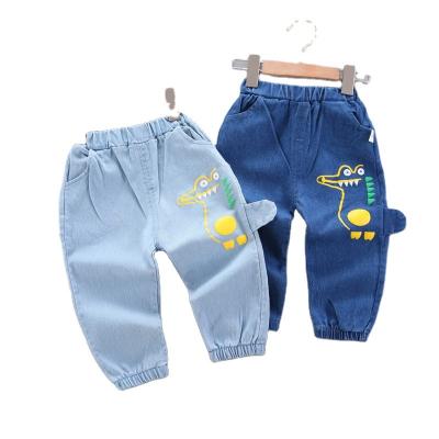 China New Breathable Boys Clothing Pants Smiley Cartoon Pattern Printed Spring Design Children's Jeans Fashion Loose Breathable Clothing Wholesale for sale