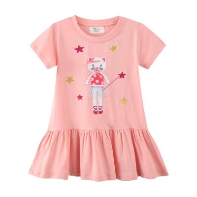 China New Design Washable Wholesale Online Summer Store Cartoon Fly Sleeve Child Girls Dress Dress for sale