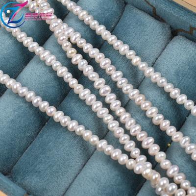 China Jewelry Making Baroque Freshwater Pearl 3.5mm Near Natural Handmade Beaded Semi Round Necklace Bracelet Hand String for sale