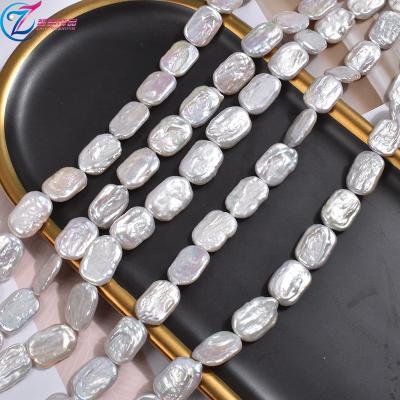 China Jewelry Making Baroque Pearl 10*15mm Freshwater Rectangular Natural Handmade Beaded Semi-finished Necklace Bracelet Hand String for sale