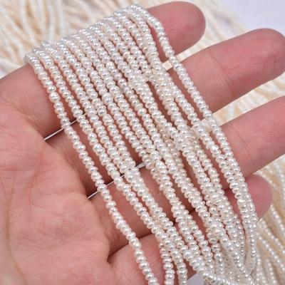 China Jewelry Making 2.5mm Pearl 2.5mm Pearl Necklace Bracelet Hand String Natural Flat Natural Baroque Freshwater Handmade Beaded Semi-finished for sale