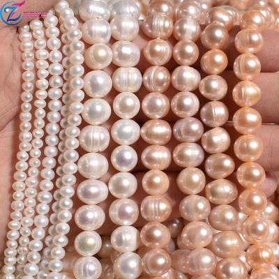 China Jewelry Making Factory Wholesale Loose Round Freshwater Beads 3-10mm Close Round Freshwater Pearl Potato Round Diy Beads for sale