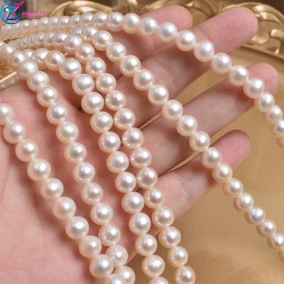 China Jewelry Making Freshwater Close Round Pearl Strand 7-8mm Round Freshwater Pearl High Quality Freshwater Pearl for sale