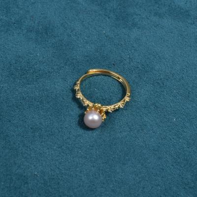 China FASHIONABLE natural baroque freshwater adjustable buckle ring pearl single ring wholesale available for sale