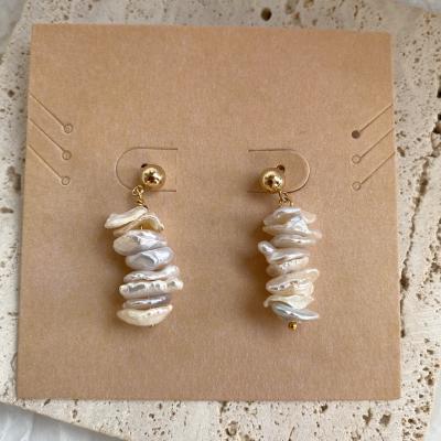 China FASHIONABLE baroque petal 6-7mm natural freshwater earrings shape natural handmade beaded for sale