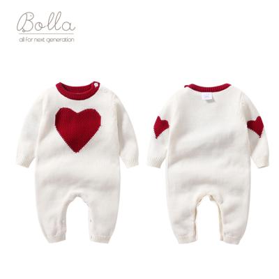 China Custom Comfotable Bolla 100% Cotton Cable Knit Long Sleeve Sweater Baby Clothing Autumn Winter Toddler Children Romper For Winter for sale