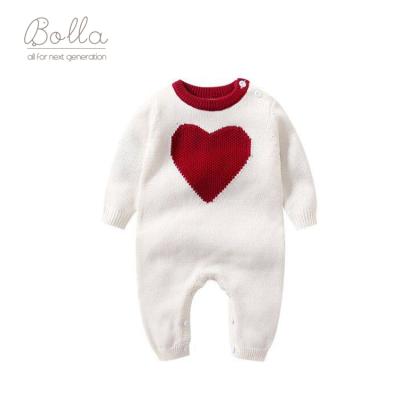 China Comfotable Bolla New Products Hot Sale Winter Cotton Cable Knitted Fashion Cotton Baby Toddler Wave Pattern Simple Romper for sale