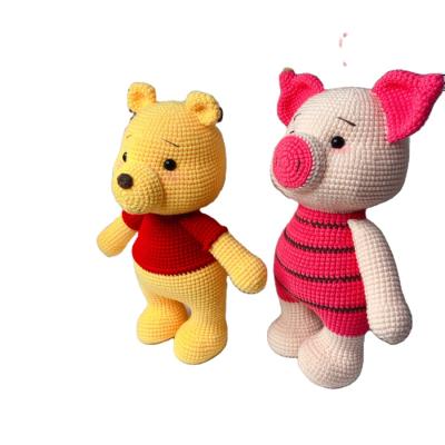 China OEM Eco-Friendly Cute Toys Ring Dummy Clip Knit Animals OEM Toy Crochet Animal Christmas Gift Baby Reindeer Doll for sale