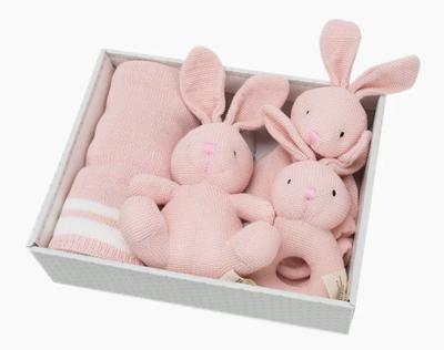 China 2021 Baby Tissue Set Custom Paper Knitted Baby Gift Box Set Baby Tissue Gift Box for sale