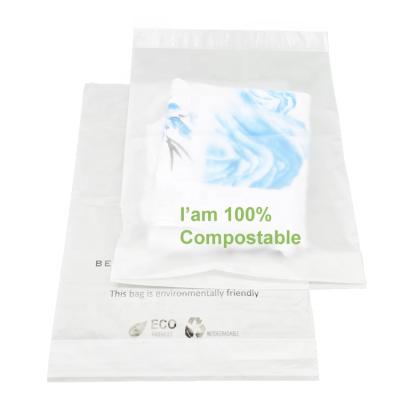 China BIODEGRADABLE custom size plastic packaging disposable biodegradable clothing bags with logo for clothes for sale