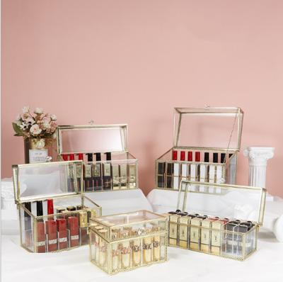 China Viable 18 Slot 24 Slots Makeup Lip Gloss Holder Storage Boxes Display Organizer Case Lipstick for sale