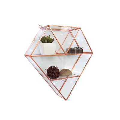 China Minimalist Floating Shelves Custom Glass Wall Hanging Jewelry Display Stand For Home Decor Wall Decoration for sale